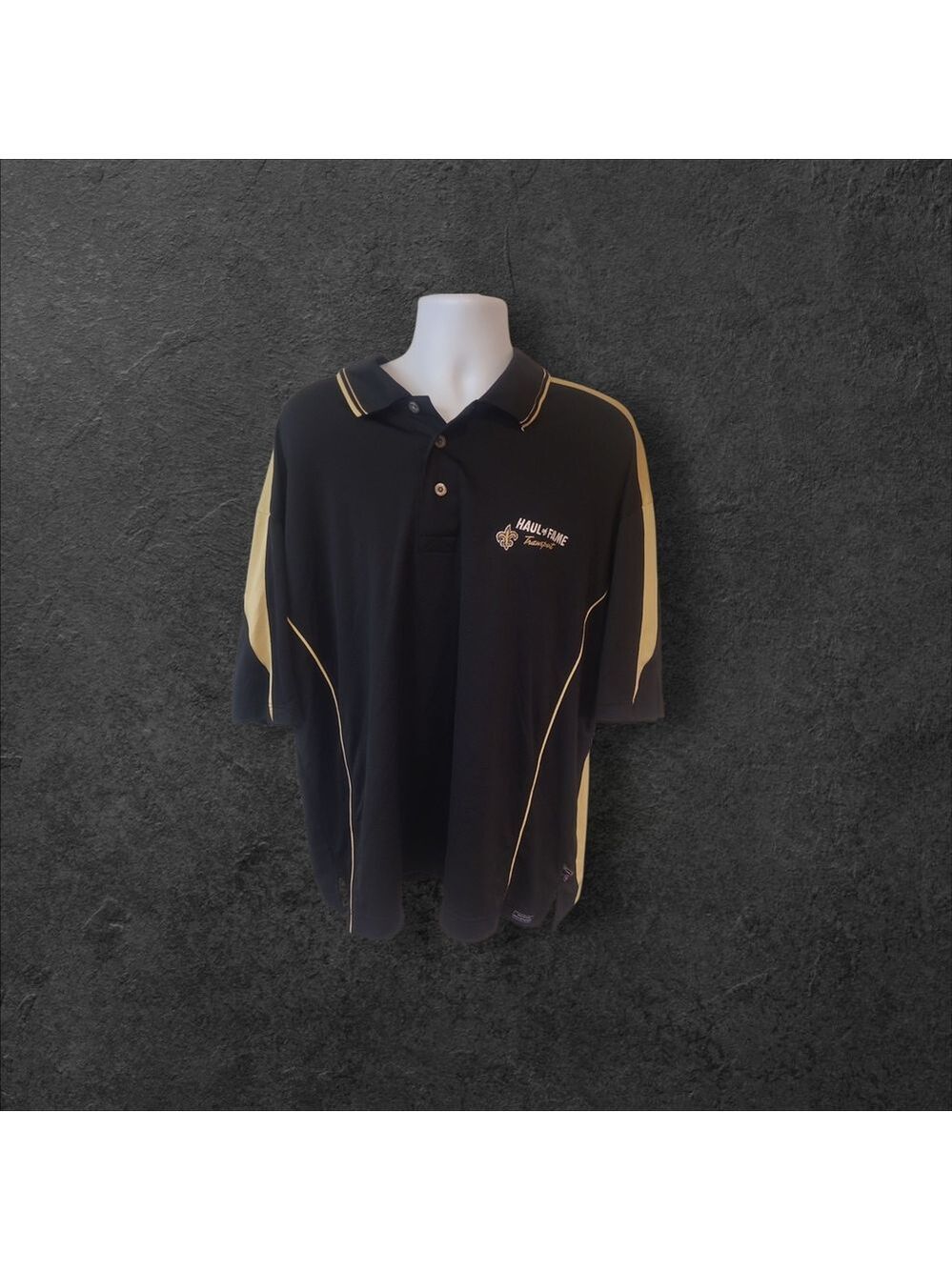 Black and Yellow Polo Shirt with Sporty Accents